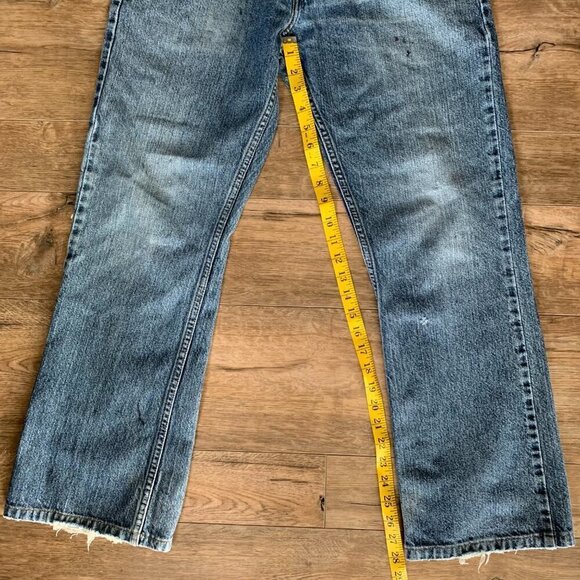 Levi's 527 Low Boot Cut Distressed Denim Jeans - Picture 16 of 16